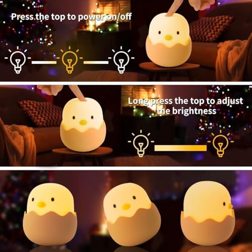 Dimmable Kids Night Light - Touch Control Rechargeable Night Lamp for Baby & Children, Bedroom Sleep Aid & Gift