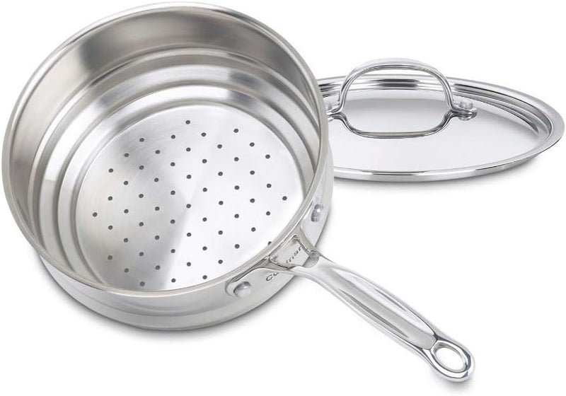 Cuisinart 744-24 Chef's Classic Stainless Stockpot with Cover, 6-Quart - Universal Steamer w/Cover