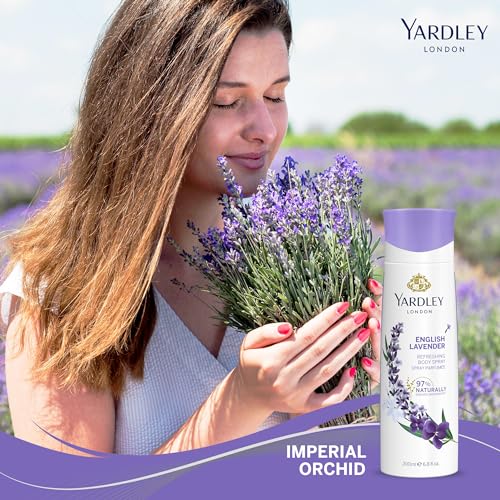 Yardley London English Lavender Body Spray For Women - 200ml Floral Aromatic Freshness - Relaxing & Calming Scent