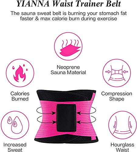 YIANNA Waist Trainer Belt for Women Waist Trimmer Weight Loss Workout Fitness Back Support Belts
