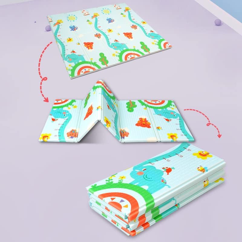 EURCRBU Baby Play Mat, Extra Large 180 * 200cm Folding Baby Crawling Mat, Reversible Play Mat Foam Non-slip Play Mat, Suitable for Children, Infants, Games, Indoor and Outdoor Use-Enlightenment Diary