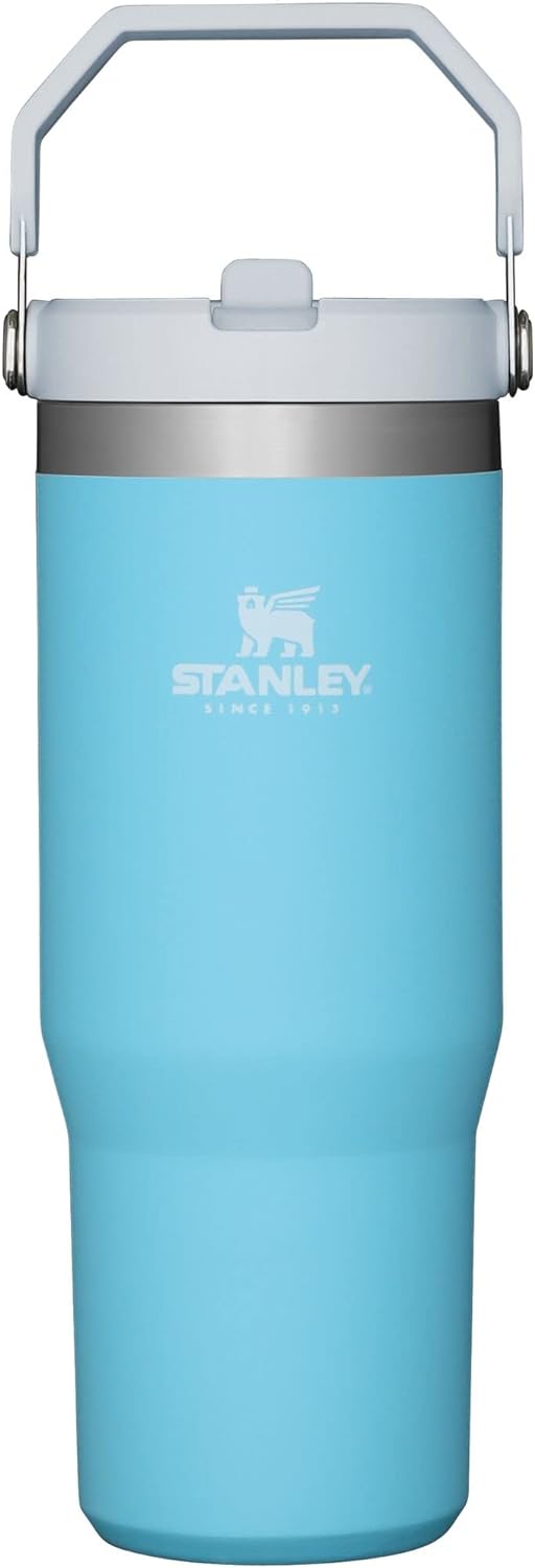 Stanley IceFlow Stainless Steel Tumbler with Straw - Vacuum Insulated Water Bottle for Home, Office or Car - Reusable Cup with Straw Leakproof Flip - Cold for 12 Hours or Iced for 2 Days (Rose Quartz)