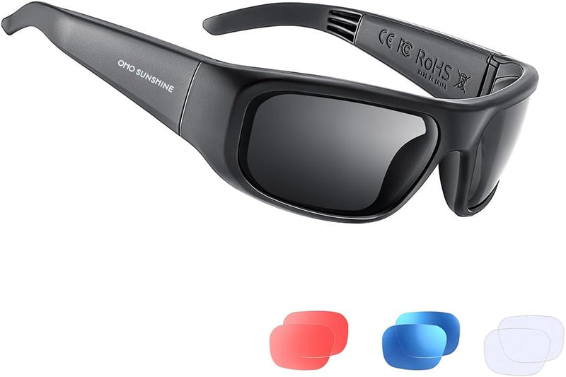 OhO sunshine Smart Glasses Unisex,Polarized Sunglasses with Bluetooth Speaker,Athletic/Outdoor UV Protection and Voice Control
