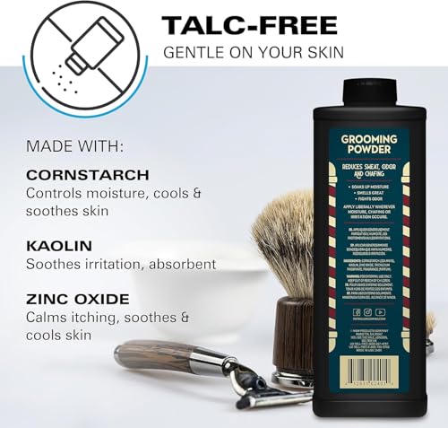 Bump Patrol Barber Pro Grooming Powder - Talc Free Hair and Body Powder for Men - Protects Against Sweat, Odor, and Chafing from Head to Toe for All Skin Types