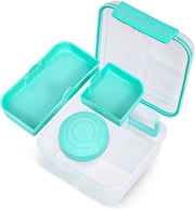 3/4/5 Compartment Convertible 1250ml Bento Lunch Box with 150ml Gravy Bowl - Green