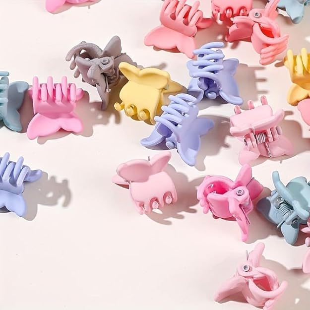 100 Pcs - Butterfly Small Hair Clips for Baby, Super Glossy Mini Hair clips For Kid's Girls, Tiny Clips For Baby, Hair accessories For Girls