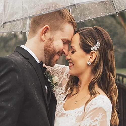 Goledwedy Crystal Flower Bridal Hair Clips(2 Pcs) Rhinestone Wedding Hair Clips For Brides