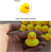WAMSOLE 50PCS Super Mini Rubber Duck Bath Duck Toys for Toddlers Boys Girls,Squeak and Float Rubber Ducks in Bulk Baby Shower Duck Decorations Party Favors (1.6'')