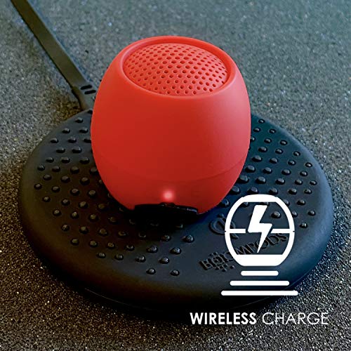 Boompods Zero Mini Bluetooth Speaker - Small Portable Speakers, IPX6 Waterproof, 5hr Playtime, Wireless Travel Speaker with Microphone & Dual Pairing, for Bathroom Shower, Outdoor & iPhone, Red