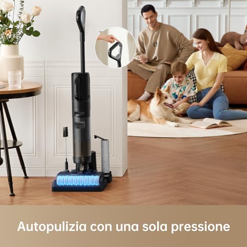 Dreame H12 Dual Wet Dry Vacuum Cleaner, 4-in-1 Cordless Multi-Surface Vacuum Cleaner, Self-Cleaning in One Step with Hot Air Drying, Edge to Edge Cleaning, App (Renewed)