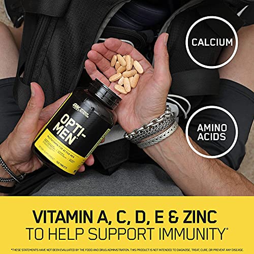 Optimum Nutrition (ON) Opti-Men, Vitamin C, Zinc and Vitamin D, E, B12 for Immune Support Mens Daily Multivitamin Supplement - 150 Count