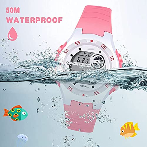 SYOSI Children's Luminous Watch, Kids Digital Sports Watch Boys and Girls Outdoor Waterproof Watch Alarm Stopwatch, Electronic Watch for School Students