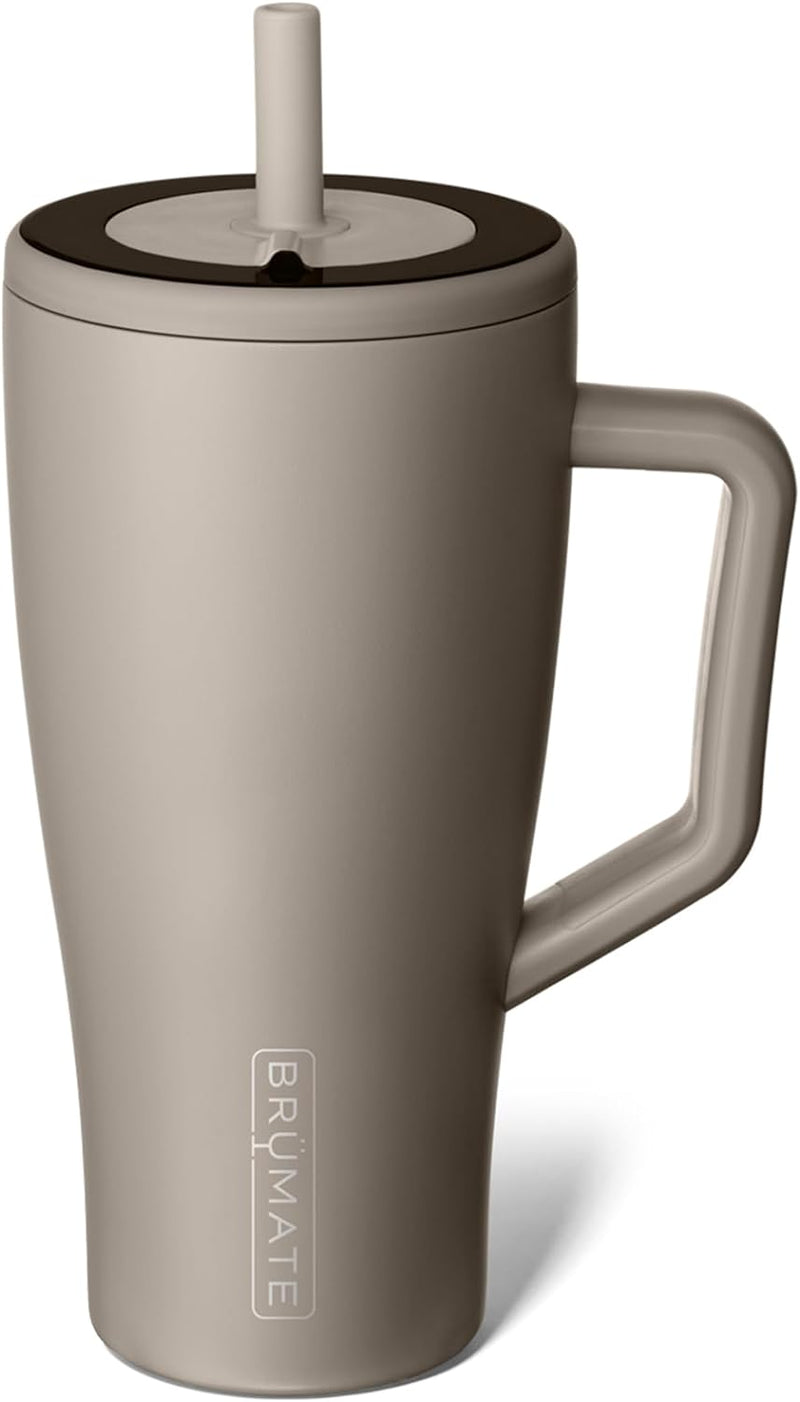BrüMate Era 40 oz Tumbler with Handle and Straw | 100% Leakproof Insulated Tumbler with Lid and Straw | Made of Stainless Steel | Cup Holder Friendly Base | 40oz (Dune)