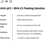 Niacinamide 10% + Zinc 1% (30ml) & AHA 30% + BHA 2% Peeling Solution, 30ml