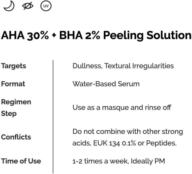 Niacinamide 10% + Zinc 1% (30ml) & AHA 30% + BHA 2% Peeling Solution, 30ml