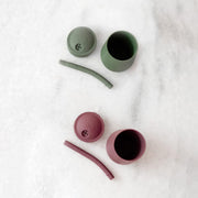ez pz Ezpz Mini Cup + Straw Training System (Blush) - 100% Silicone Training Cup For Infants + Toddlers - Designed By A Pediatric Feeding Specialist - 9 Months+