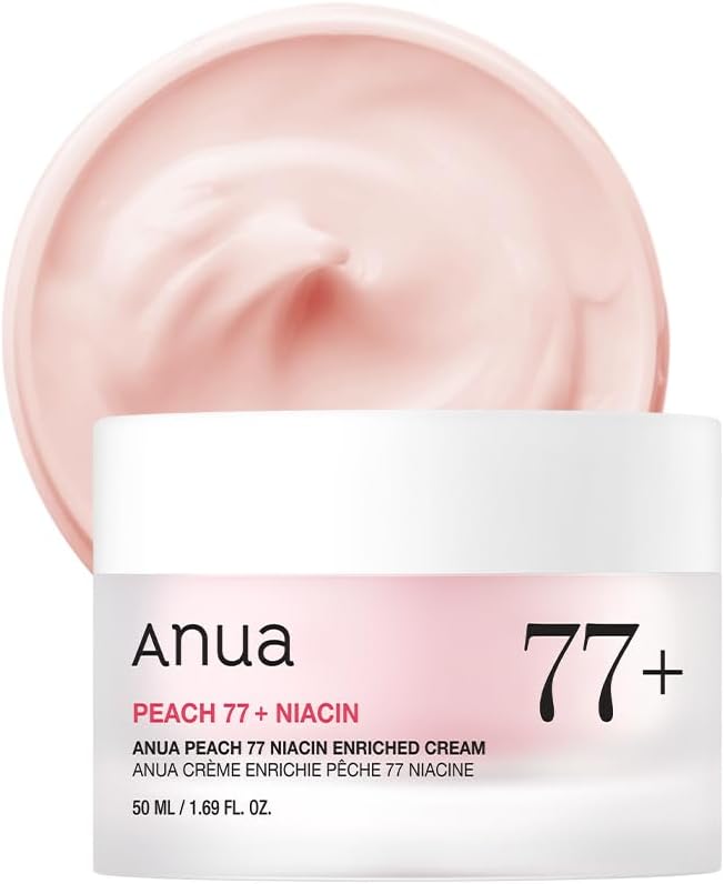 Peach Niacinamide Cream, Face Moisturizer for Dry Skin with Vitamin B12, Collagen, Ceramide, Panthenol, Korean Skin Care for Glass Skin (50ml, 1.69 fl.oz.)