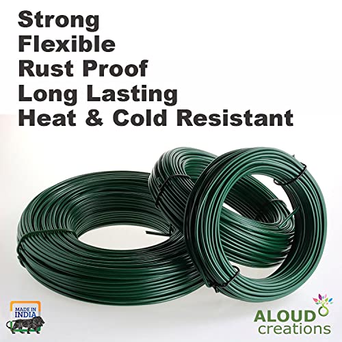 Aloud Creations PVC Coated Steel Wire Rope for Drying Clothes/ Clothesline, Length 20 Meter with 2 Plastic Hooks (Multi Colour) � Pack of 1