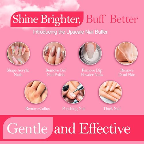 Upscale Nail Buffer, Filer and Polisher( 3 in 1), Electric Manicure Pedicure Tool to easily file and shine Fingernails and Toenails - White