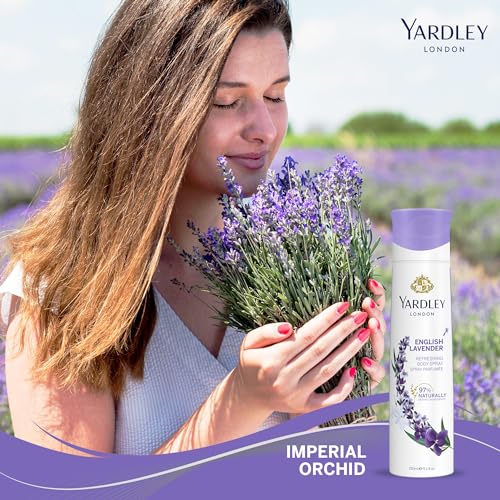 Yardley London English Lavender Body Spray for Women - 150ml Floral Aromatic Freshness, Relaxing, Long Lasting & Calming Scent Clean, Vegan & Cruelty Free (Pack of 2)