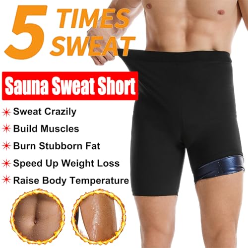 High Waisted Sauna Sweat Shorts, Heat Trapping Compression Leggings, Tummy Control Thigh Trainer, Athletic Slimming Pants