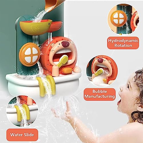 NALACAL Baby Bath Toys, Lion Bath Bubble Machine, Toddler Water Toy for Bathtub, Fun Simple Physics Educational Bathtub Water Toy for 1, 2, 3 Year Old Boys Girls