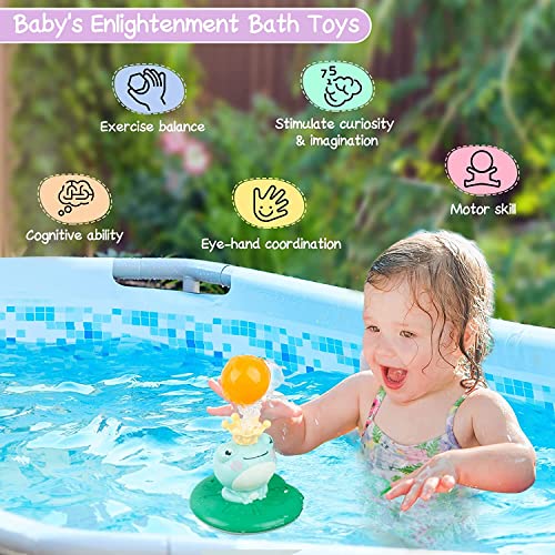 ELECDON Baby Bath Toy, Induction Shower Toys Floating Bathtub Toy Water Spray Swimming Pool Toy with 4 Water Spray Mode, Water Spray Frog Funny Floating and Sprinkler Shower Toy Bathroom Floating Toy