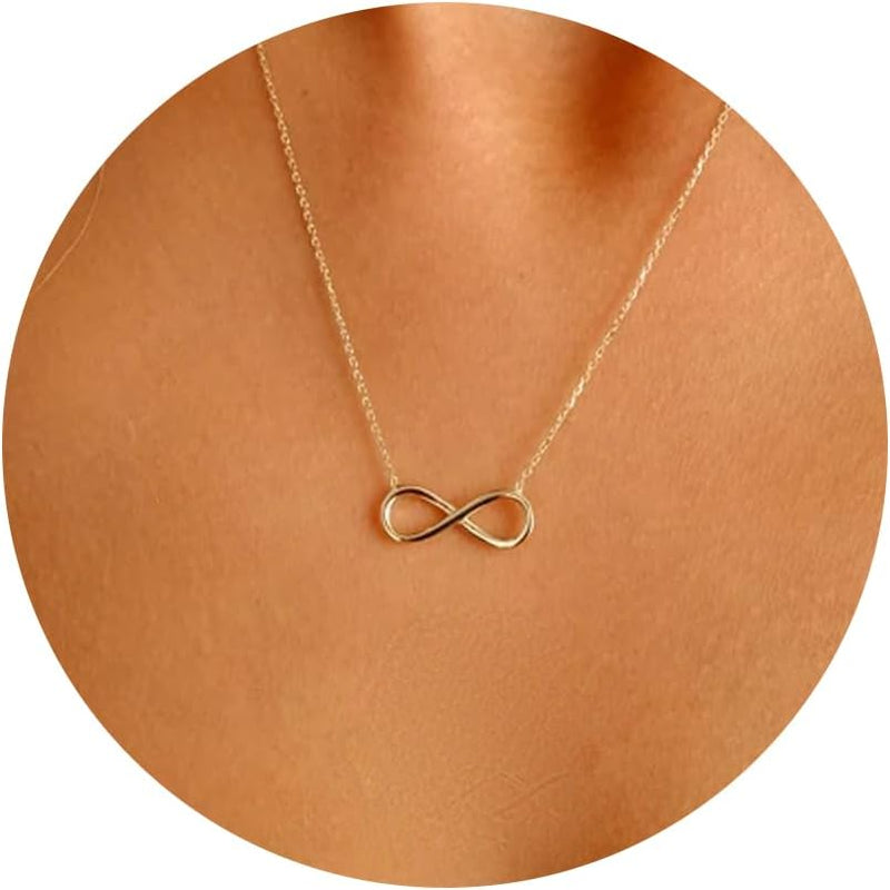 Gold Necklace for Women14k Gold Plated Infinity Necklace Star Of David Necklace Evil Eye Cross Pendants Heart Dainty Gold Necklace For Women - short tripod gold Classic, Minimalist