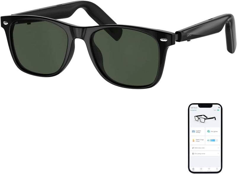 GetD AI Glasses, AI Assistant Powered by ChatGPT, Smart Glasses, Polarised Sunglasses, Bluetooth Smart Sunglasses for Men and Women, 2-in-1 Headphones and Glasses
