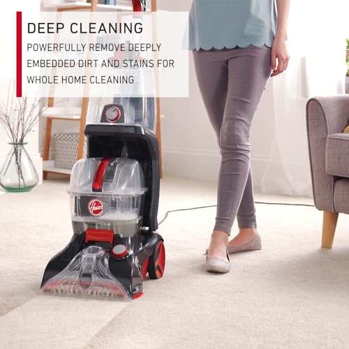 Hoover Carpet & Floor Cleaner Power Scrub Elite with Quick dry and Spin Scrub technology 1200W (Black & Red) CWGDH012