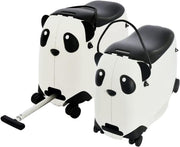Kids ride on suitcase and hand luggage childrens hand carry bag (Orange with white), 21 - Black with white