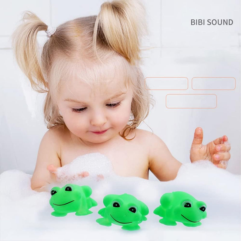 YUERFEILA Baby Bath Toys 4Pcs Rubber Pink Pig Family Squeak Float Bath Ducks Bath Tub Shower Toys for Toddlers Boys Girls