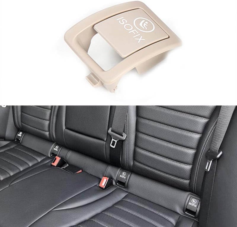 Cakievro for Mercedes W205 Car Rear Child ISOFIX Switch Seat Safety Cover for Benz C Class W205 C300 C350 C200 C180 2015-2021 2059200513 (Light Beige)