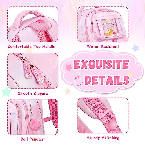 Azonee Backpack for Kids, School Bag for Girls Lightweight & Multi Compartment School Bag for Teenagers Water Resistant & Large Capacity School Bag (Pink)