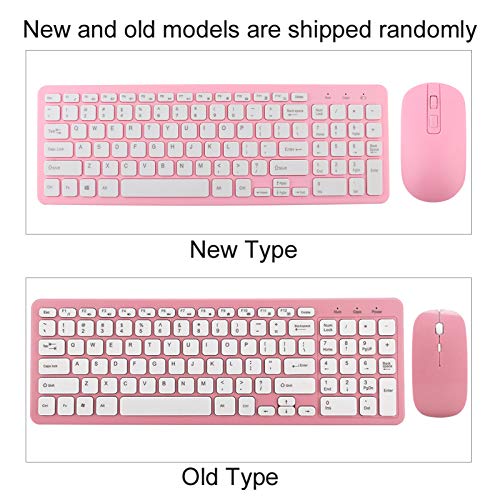 needlid Wireless Keyboard Mouse Combo, Ultra-Thin Compact Full Size Keyboard and Mouse Set with 3-Speed Micro USB Receiver, 96 Keys Keyboard 4 Keys Mouse for Computer PC Laptop