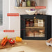 SPNOR Corner Bread Box for Kitchen Countertop, Black Bread Storage Container for Homemade Bread, Two Layer Breadbox under Cabinet Mount, Large Bread Holder for Kitchen Counter, Panry Shelf