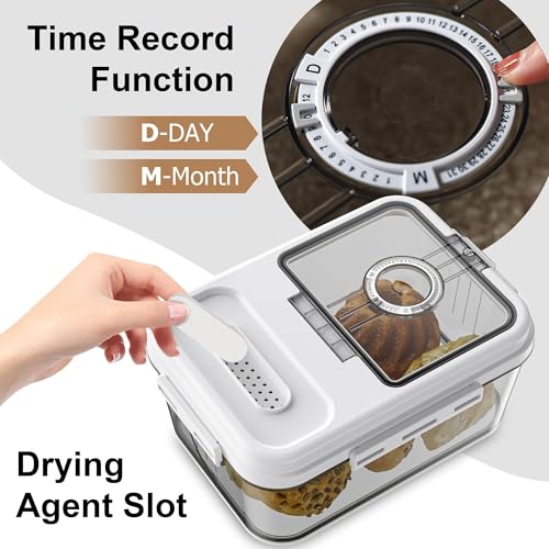 Bread Box For Kitchen Countertop, Airtight Bread Storage Container, Time Recording Bread Keeper with Lid,Bread Storage For Homemade Breads, Toast, And Cookies, White Bread Holder