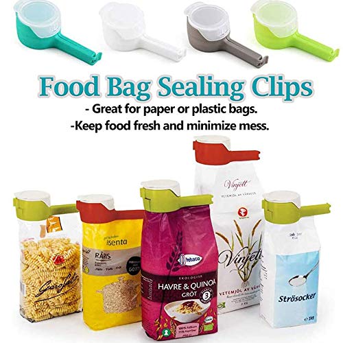 Wanhenda 4pcs Seal Pour Food Storage Bag Clip Snack Sealing Clip Keeping Fresh Sealer Clamp Plastic Helper Food Saver Travel Kitchen Tools