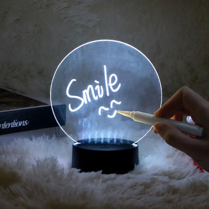 Farasha Decoration Multi Colored LED Lamp Luminous Message Erasable Acrylic Writing Board Night Light Desk Night Lamp Home DÃ©cor Light, Wife, Husband Gift Kids Gifts Woman And Men Gifts.