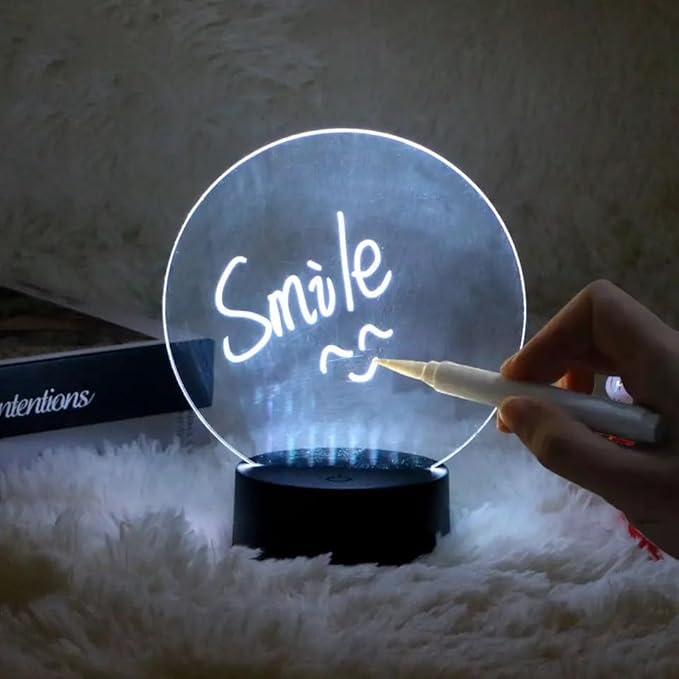 Farasha Decoration Multi Colored LED Lamp Luminous Message Erasable Acrylic Writing Board Night Light Desk Night Lamp Home DÃ©cor Light, Wife, Husband Gift Kids Gifts Woman And Men Gifts.