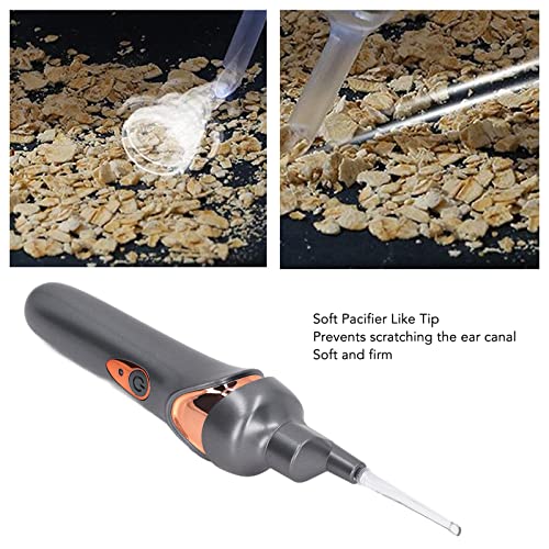 Zudoo Electric Ear Suction Device, Portable Automatic Electric Vacuum Ear Pick Ear Cleaner Earwax Remover with LED Light for Earwax Removal, Soft Prevent Ear-Pick Clean Tools Set (Black)