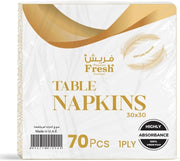 SNH Packing 1-Ply Pack of 2 (140 Pcs) Disposable Paper Napkin Tissue Paper 30X30 Cm White Interfold Tissue Paper Towels for Hand and Face Towel Napkins Paper for Everyday Use - Pack of 1 (70 Pcs)