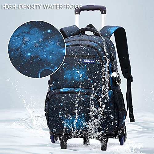Kids Rolling Backpacks Fashion Printed Trolley School Bags Large Capacity Wheeled Kids' Luggage Bag for Elementary Boys Girls Schoolbag