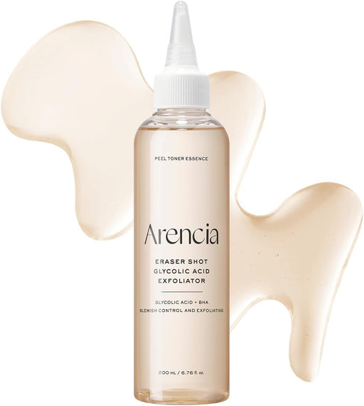 Erasor Glycolic Acid 10% Exfoliating Toner, AHA + BHA Liquid Exfoliant for Skin Texture & Pore Care, Hydrating & Smoothing Formula, 200ml / 6.76 fl oz