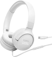 JBL Tune 520C USB-C Wired Headphones Hi-Res Audio, Pure Bass Sound, 3-Button Remote, Padded On-Ear Design Purple - JBL TUNE 520C White