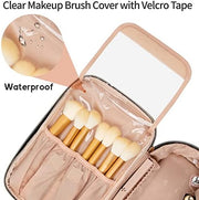 OCHEAL Makeup Bag, Portable Cosmetic Bag, Large Capacity Travel Makeup Case Organizer, Black Makeup Bags For Women Toiletry Bag for Girls Traveling With Handle and Divider