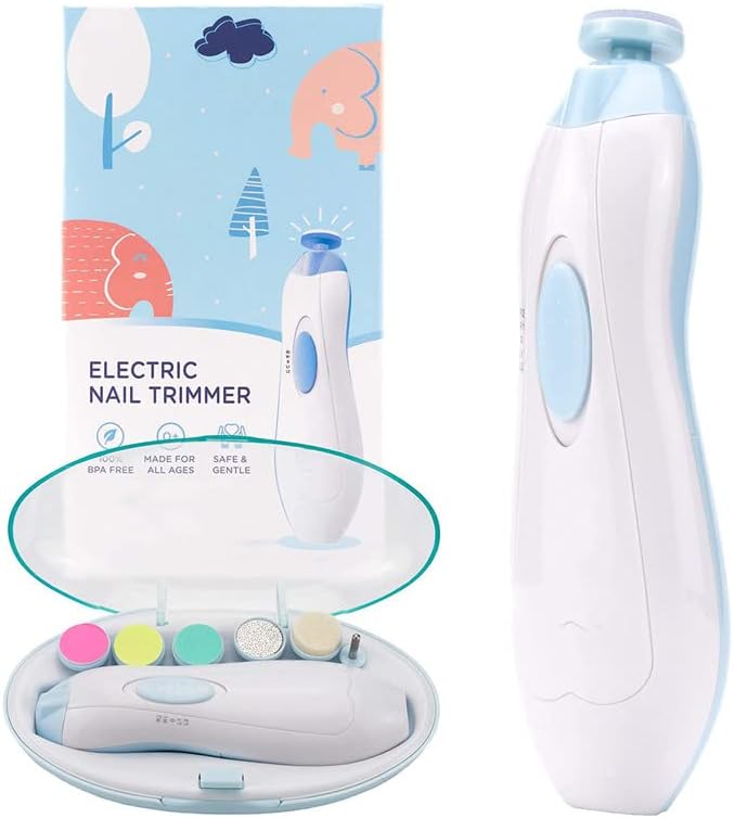 Baby Nail Trimmer Electric - Electric Nail File Baby - Baby Nail File - Safe Baby Nail Clippers Manicure Set - Trim Polish Kit For Infant Newborn Toddler Adult Toes and Fingernails