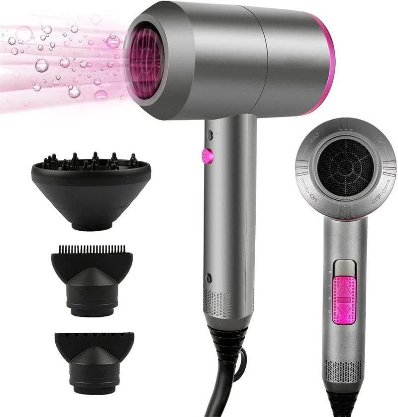 LBOYLOVE® Hair Dryer,2000W Powerful AC Motor Fast Drying Ionic Hair Dryer?Professional Ionic Hairdryer with 2 Speed 3 Heat Setting, Cool Shot Button, 1 Diffuser & 2 Concentrator, Blow Dryer
