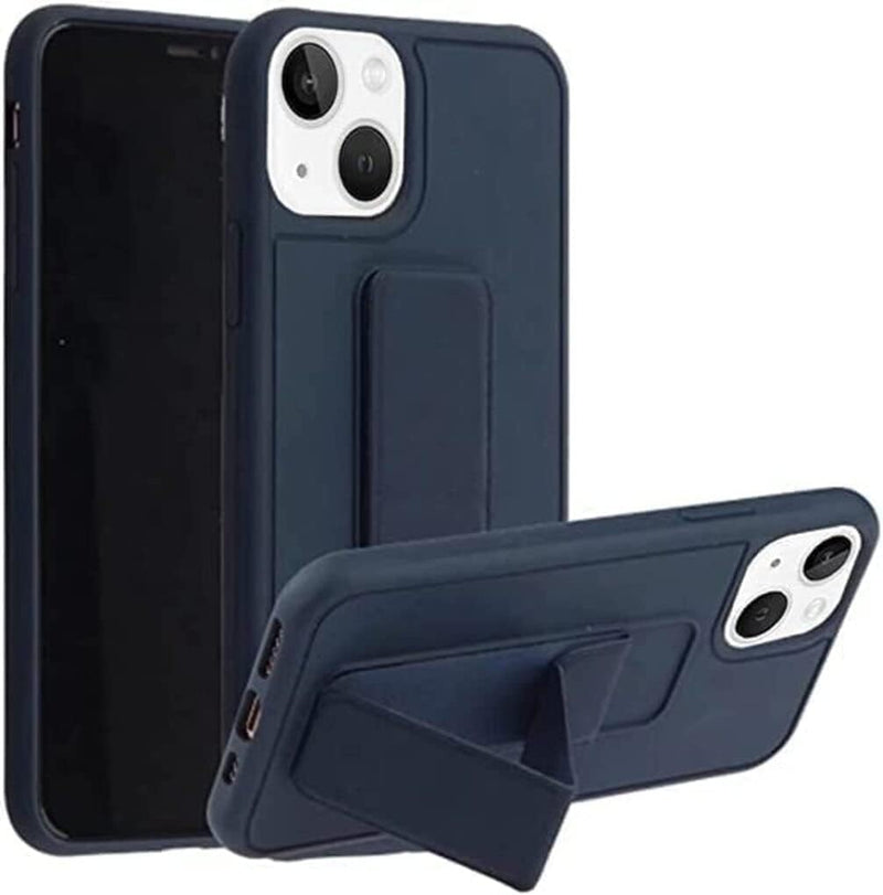 AWH Case for iPhone 14 Plus, Back Stand Case with Magnet Holder Hand Grip Magnetic Car Mount Anti Scratch Shockproof Cover Case for iPhone 14 Plus (iPhone 14 Plus, Light Blue) - iPhone 14 Navy Blue