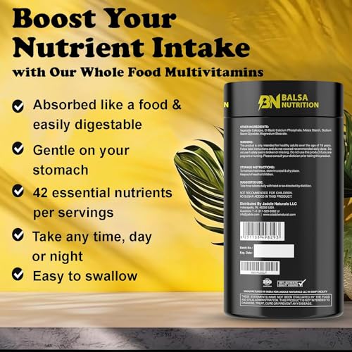 Balsa Nutrition Men's Multivitamin- 90 Tablets |Essential Daily Support For Men's Health, Boosts Immunity, Muscle Recovery, Bone Health, Mental Focus, Cellular Energy & Vitality |Non- GMO, Gluten Free